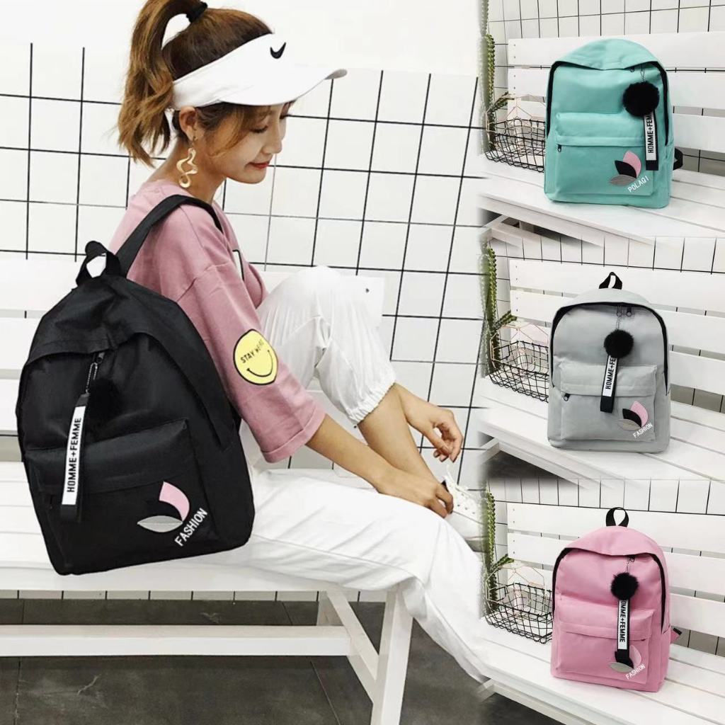 LD.shopกระเป๋าเป้สไตล์เกาหลีใช้ได้ทั้งผู้หญิงผู้ชายมีทั้งหมด 4สีให้เลือก