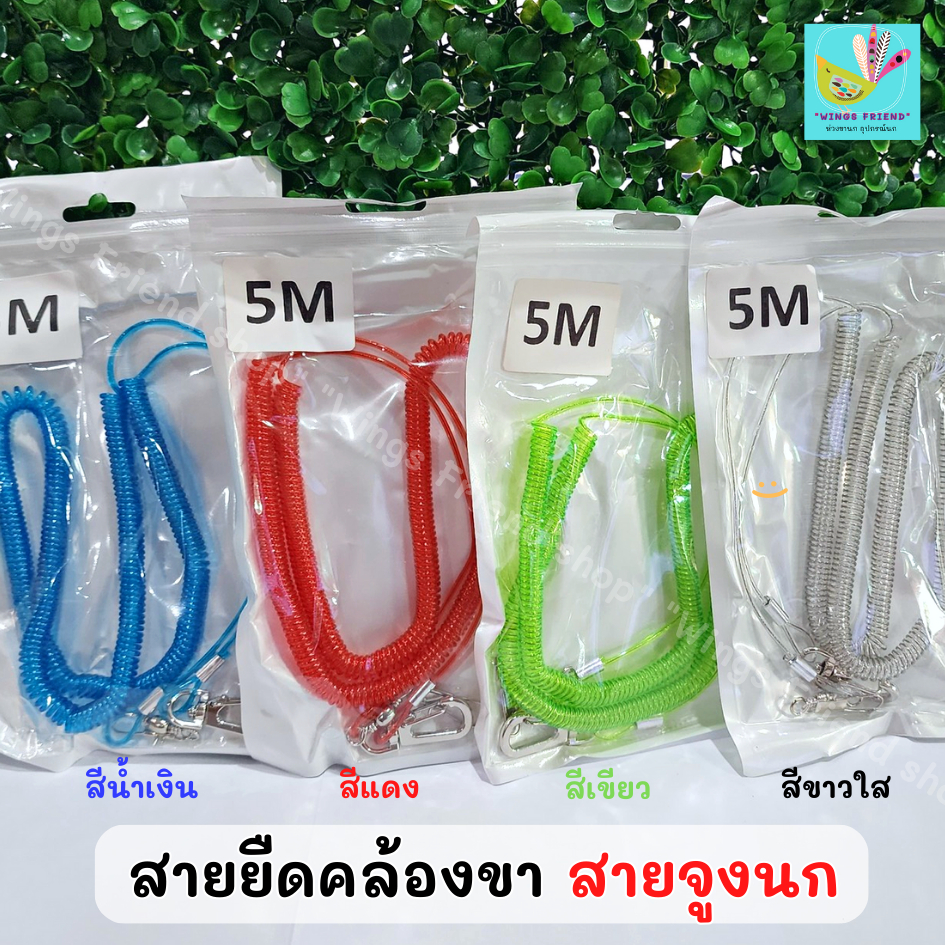 สายยืดคล้องขานก สายจูงนก พานกเที่ยว สำหรับนกแก้วทุกชนิด พร้อมส่ง