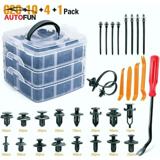 100/620pcs หมุดกิ๊บล็อค หมุดกิ๊บล็อคกันชน ชิ้นรถยนต์ คลิปผสม…