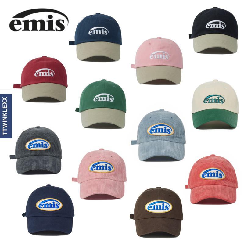 ของแท้/พร้อมส่ง ✨ หมวก e m i s 🧢  รุ่น new logo mix / corduroy wappen ball cap