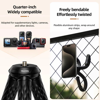 Telesin Flexible Magnetic Tripod for Phone ขาตั้งกล้องแม่เหล็กแบบยืดหยุ่น สำหรับโทรศัพท์