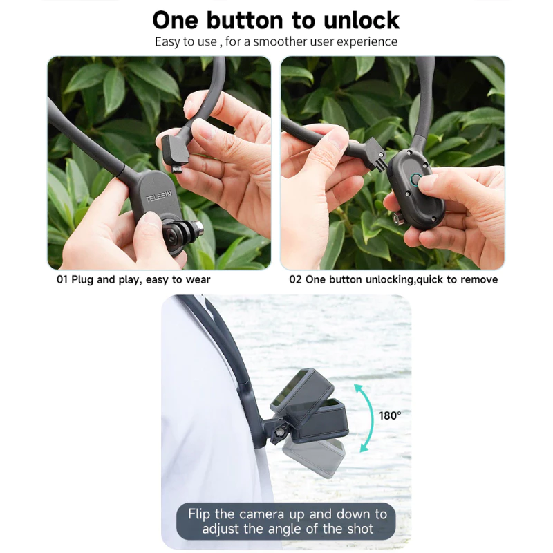 Telesin สายคล้องคอ Neck Holder Mount SE (No Magnetic) for สำหรับ GOPRO,DJI Action 6/5Pro/4/3,Insta360 thumbnail 3