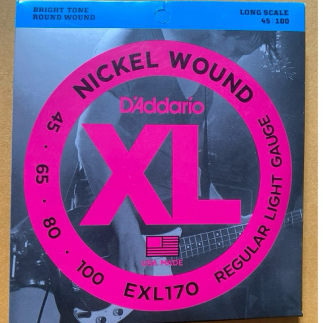 D'Addario สายกีตาร์เบส 4 สาย แบบนิกเกิล รุ่น EXL170