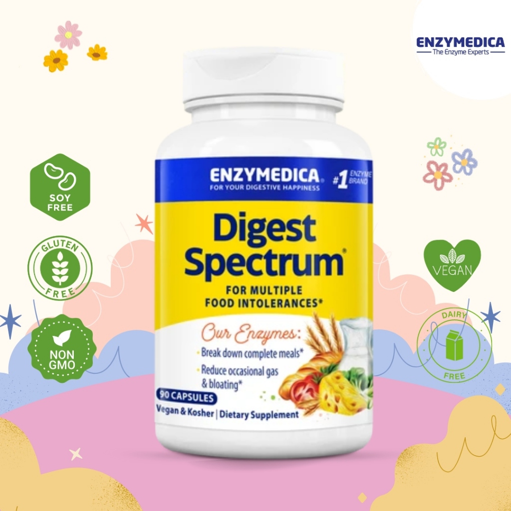 ENZYMEDICA Digest Spectrum 🧀🍪สำหรับผู้ที่มีปัญหาการทาน ขนมปัง ชีส ผลิตภัณฑ์จากนมแล้วไม่ย่อย🍪🧀