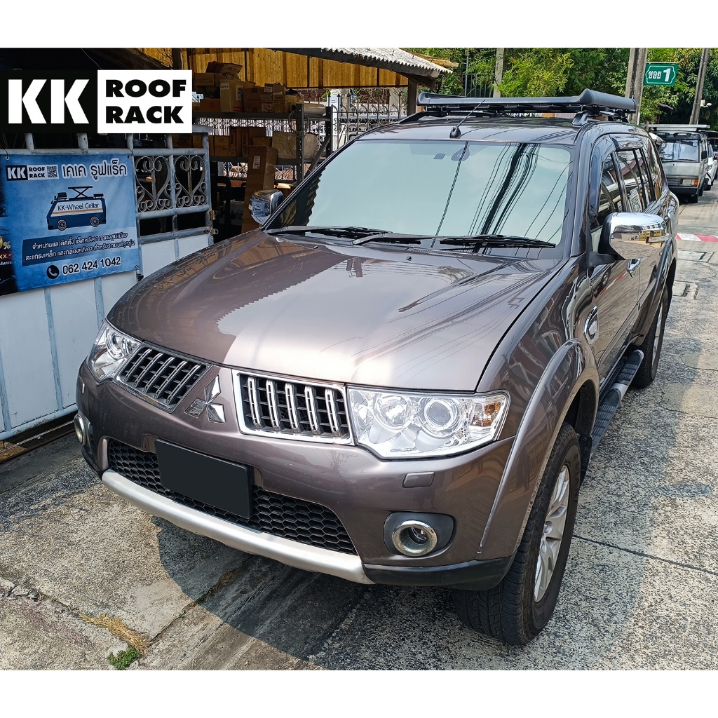 แร็คหลังคา พร้อมถาดอลูมิเนียม สำหรับ Mitsubishi Pajero Sport 2008-2014 ของใหม่ ไม่เจาะหลังคา
