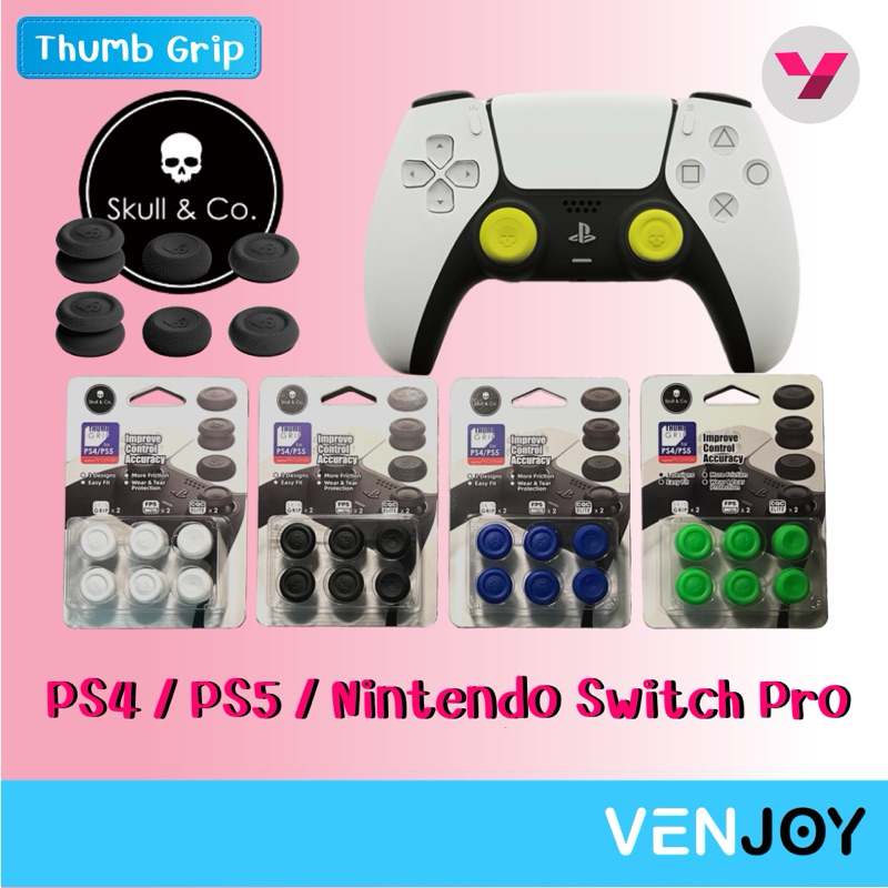 Skull & Co ของแท้ ฝาครอบอนาล็อกจอย / Thumb Grip Set for PS4, PS5, Nintendo Switch Pro