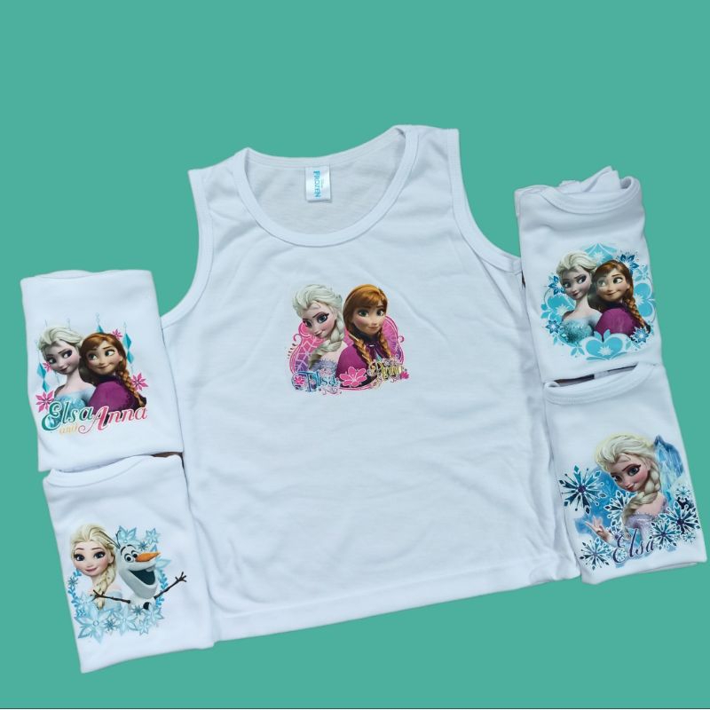 เสื้อกล้ามเด็กผู้หญิง เสื้อซัปในเด็กเสื้อกล้ามเด็กลายการ์ตูนเจ้าหญิงเอลซ่าเจ้าหญิงดิสนีย์ลิขสิทธ์แท้