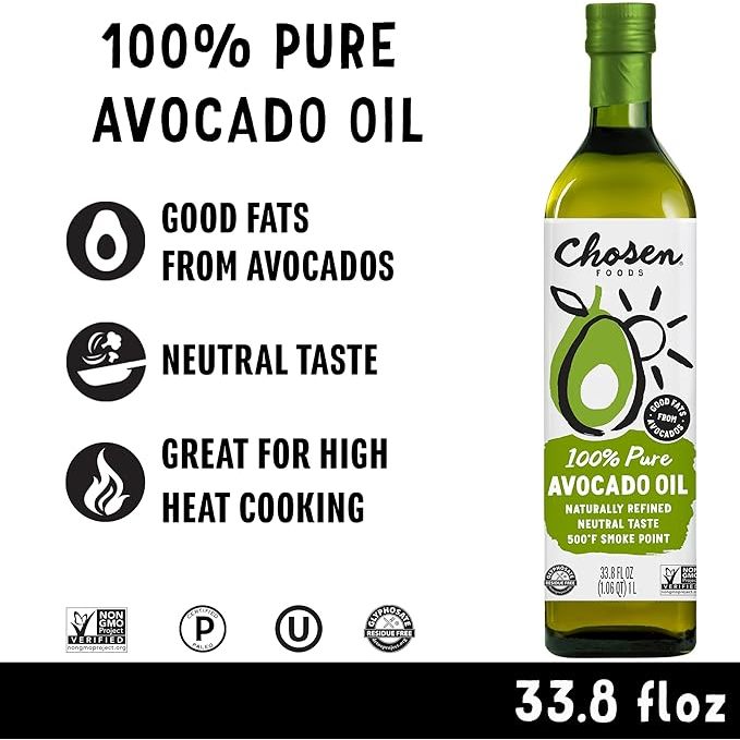 น้ำมันอะโวคาโดแท้ 100% Chosen Foods 100% Avocado Cooking Oil - 1ltr Bottle