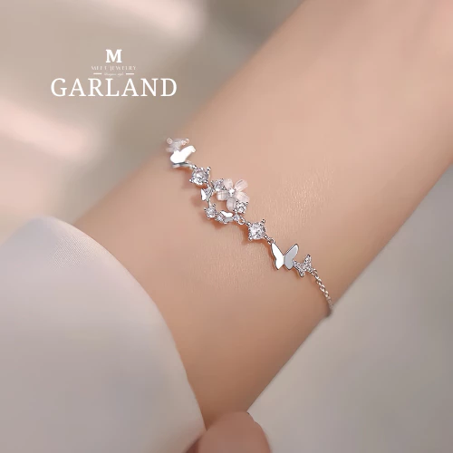 MEET💕กำไลเงิน Garland กำไลเงินแท้ สร้อยข้อมือปรับได้ กำไลเพชร กำไลแฟชั่น กำไลข้อมือเงินแท้