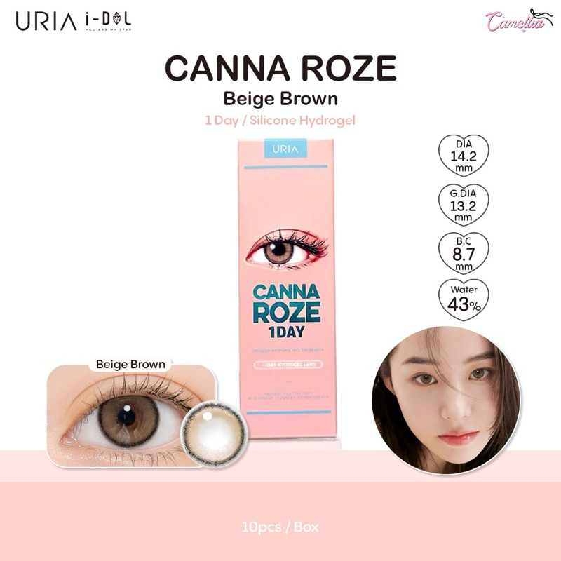 IDOLLENS URIA รุ่น CANNA ROZE 1 Day (คอนแทคเลนส์รายวัน) 1 กล่องมี 5 คู่