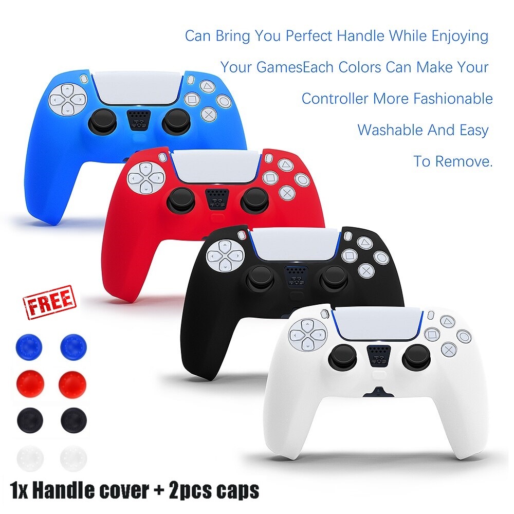 ซิลิโคน จอย PS5 PlayStation 5 Silicone Gamepad Cover Case For PS5 + 2 Joystick Cap For PS5 Controlle