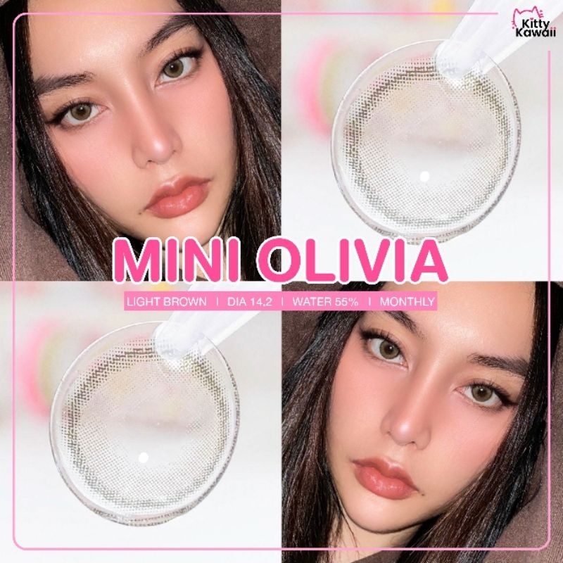 คอนแทคเลนส์ Mini Olivia : Light Brown / ยี่ห้อ KITTY KAWAII  ; Color  Light Brown   (  สายตา 50 - 10