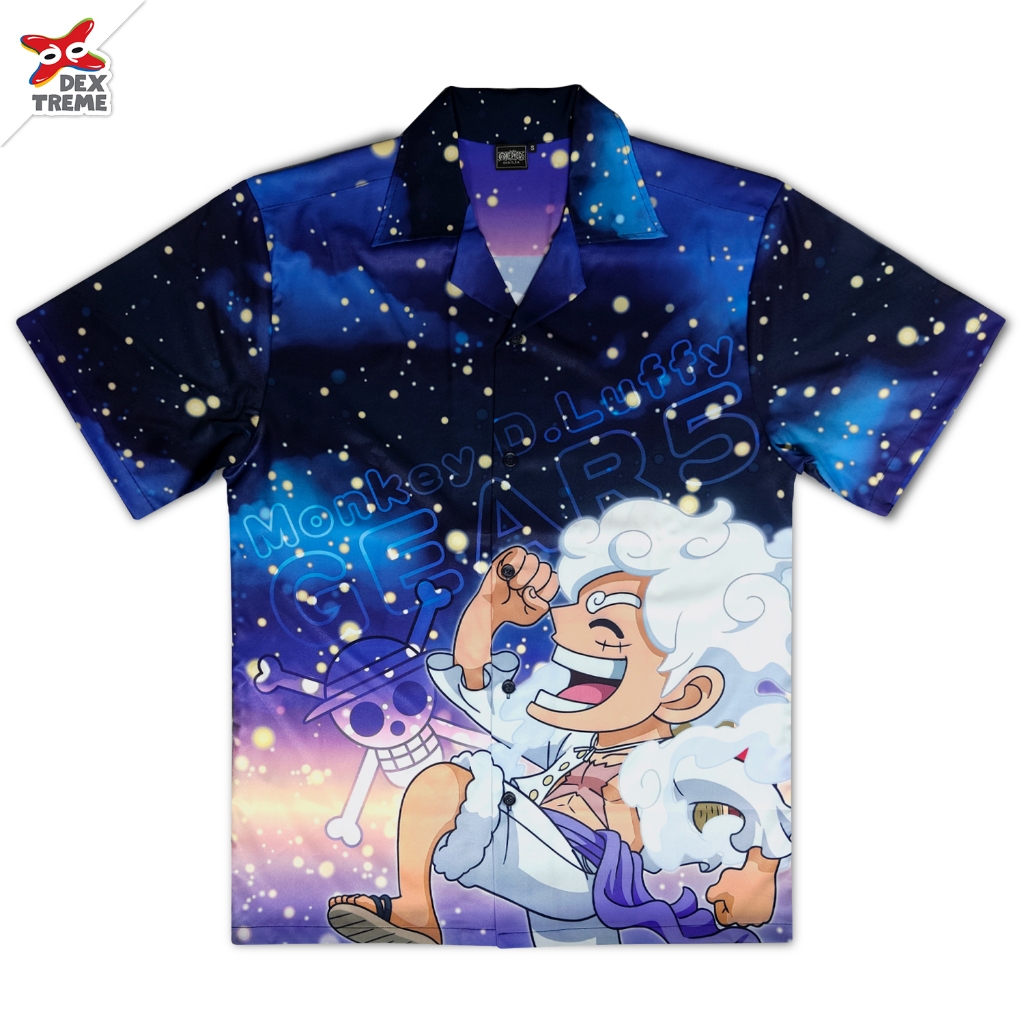 Dextreme เสื้อฮาวายเด็ก วันพีซ (DOP-2048-1) Hawaii Kids One Piece Luffy GEAR5 ลูฟี่เกียร์ 5
