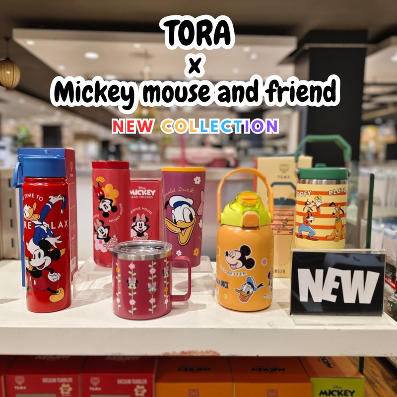 TORA แก้วน้ำสุญญากาศ Mickey Mouse and  friends กระบอกน้ำเก็บความเย็น [ลิขสิทธิ์แท้ 100%]