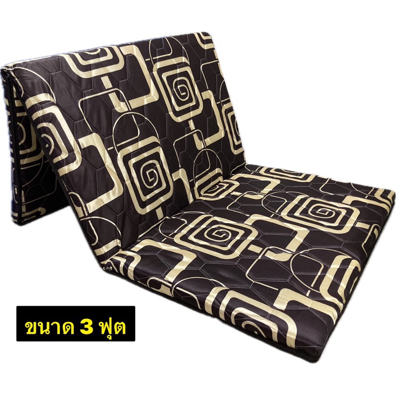 ส่งฟรี!EMS Meka bed ที่นอนยางพารา(หุ้มผ้าแพรจีน)มีเก็บเงินปลายทางขนาด 3 ฟุต ป้องกันอาการปวดหลัง (หนา5cm)พับได้