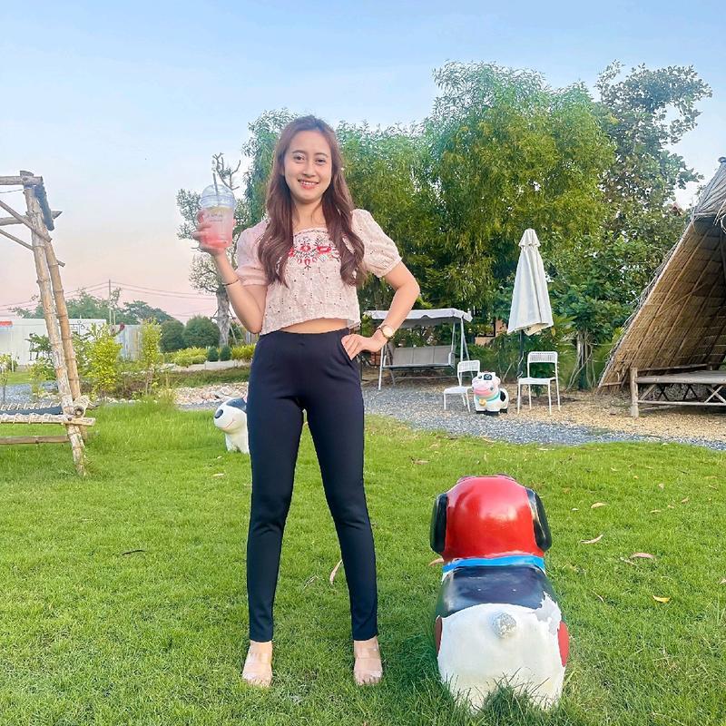 กางเกงโรเชฟ 9 ส่วน(Size S-36) เอวสูง ผ้าโรเชฟแท้ ซิปข้าง ทรงเดฟ กระชับพอดี รูปที่ 4