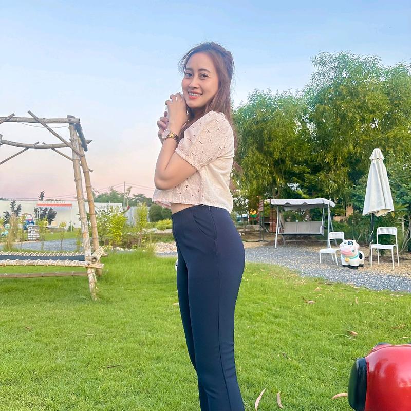 กางเกงโรเชฟ 9 ส่วน(Size S-36) เอวสูง ผ้าโรเชฟแท้ ซิปข้าง ทรงเดฟ กระชับพอดี รูปที่ 5