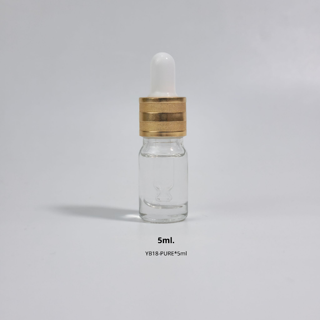 ขวดแก้วพร้อมดรอปเปอร์(ฝาเอสเต้ทอง จุกขาว)ขนาด 5ml 10ml 15ml 20ml 30ml 50ml 100mlหัวบีบหยด ใส่เซรั่ม เอสเซ้นต์ ขวดแบ่ง