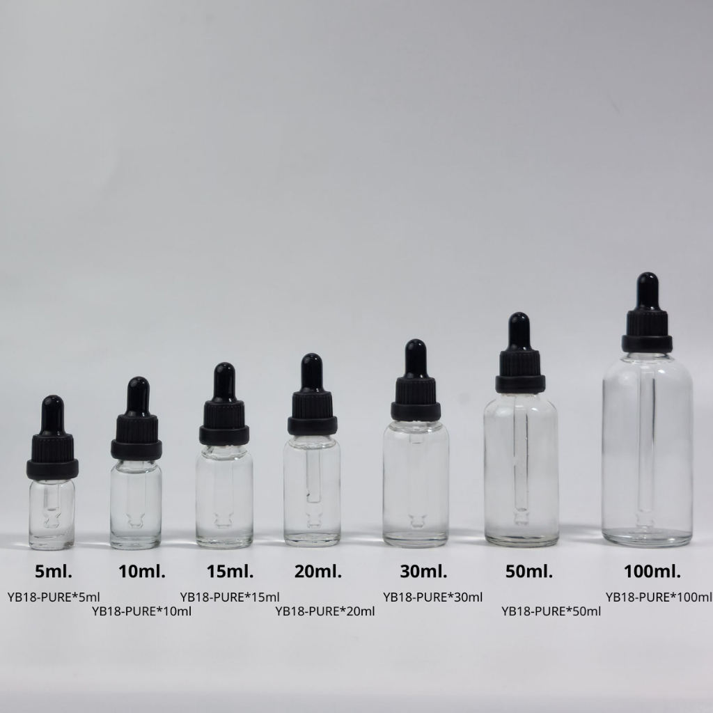 [COSS]ขวดแก้วพร้อมดรอปเปอร์(ฝาดำล็อค จุกดำ)ขนาด 5ml 10ml 15ml 20ml 30ml 50ml 100mlหัวบีบหยด ใส่เซรั่ม เอสเซ้นต์ ขวดแบ่ง