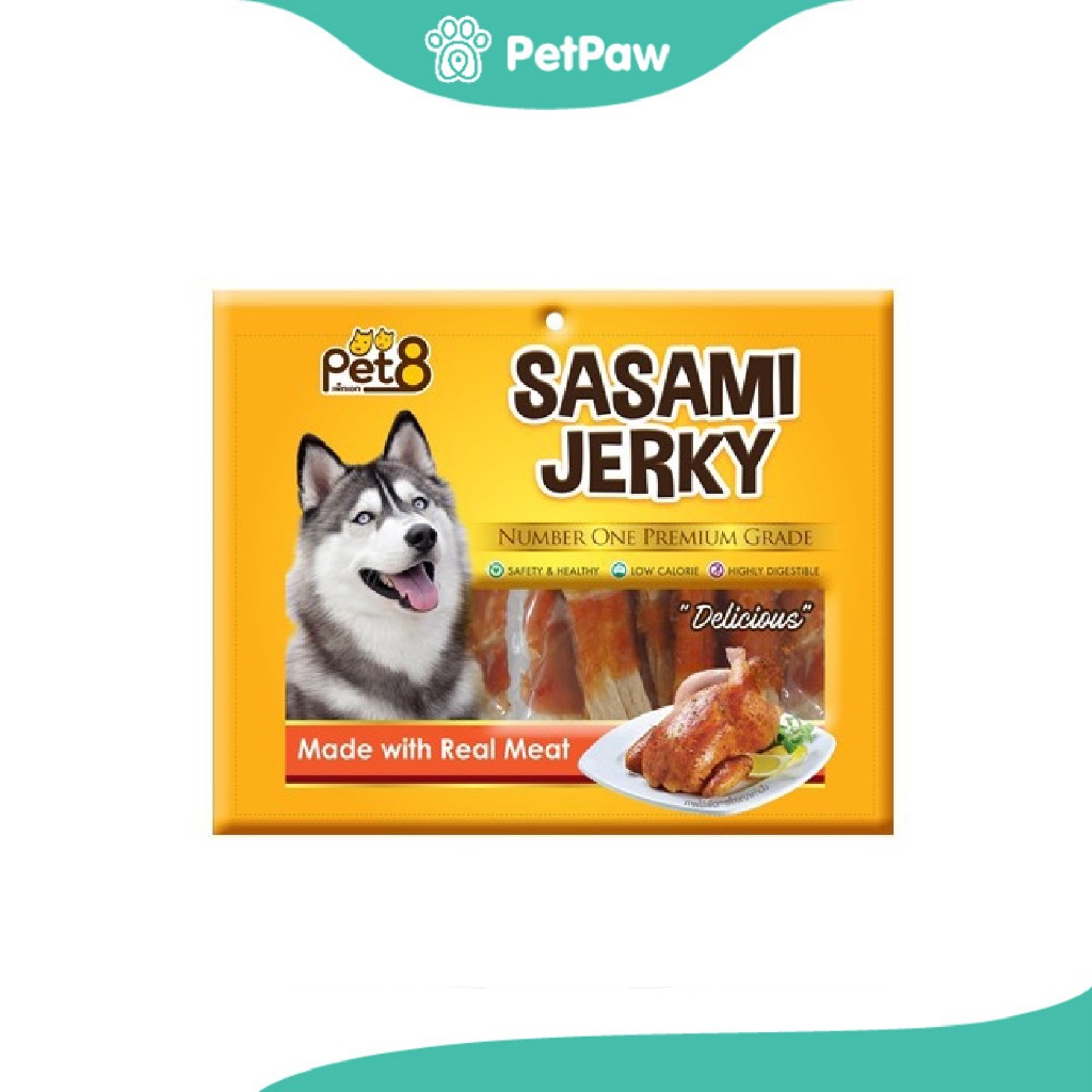 Pet8 : เพ็ทเอท ขนมสุนัข ไก่พันปลาปลาเส้น 5" 150 กรัม