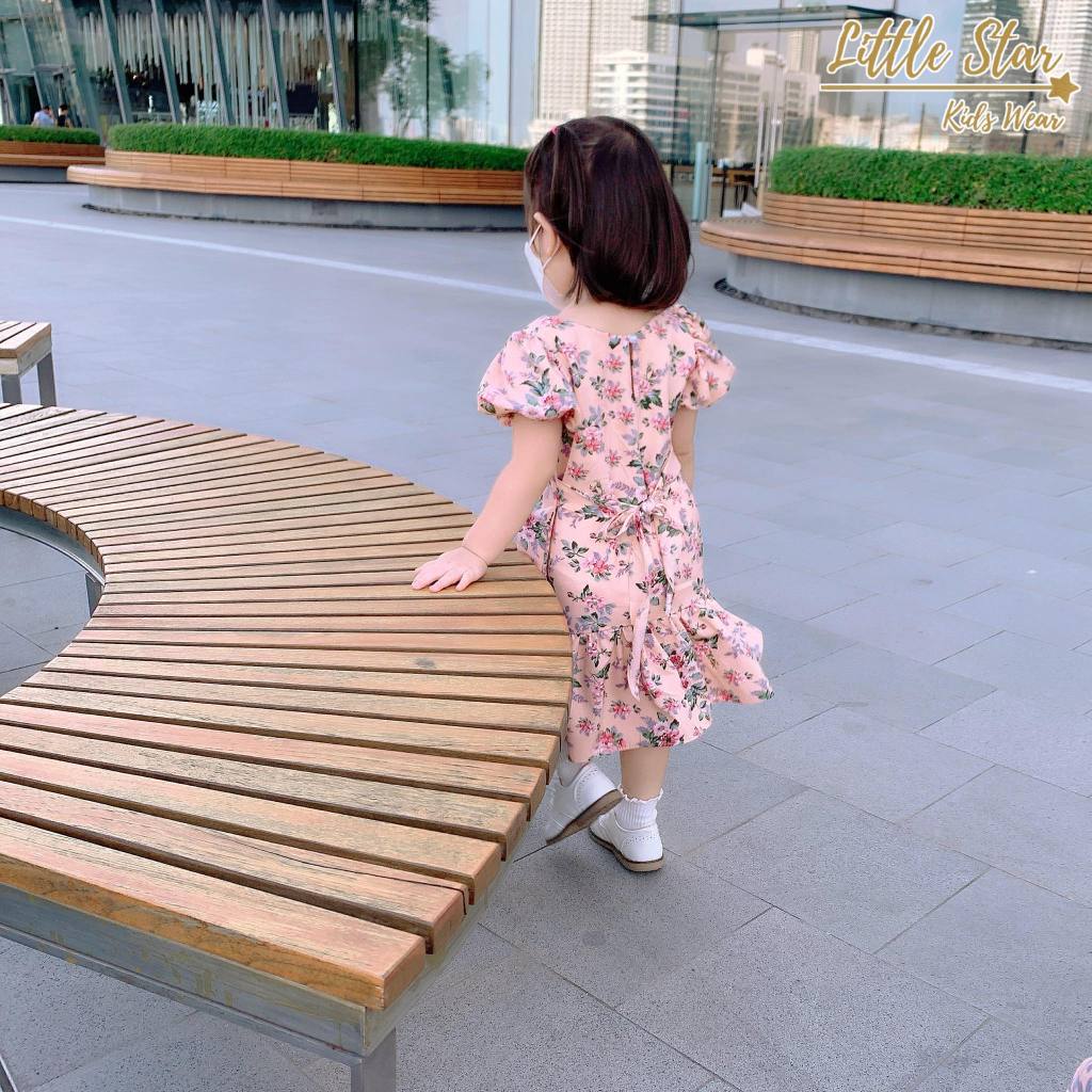 ⭐️Littlestar 👧🏻เดรสแขนตุ๊กตากระโปรงยาวระบายลายดอกไม้ เดรสเด็กผู้หญิง GMP0551,GMP0552 - รูปที่ 3