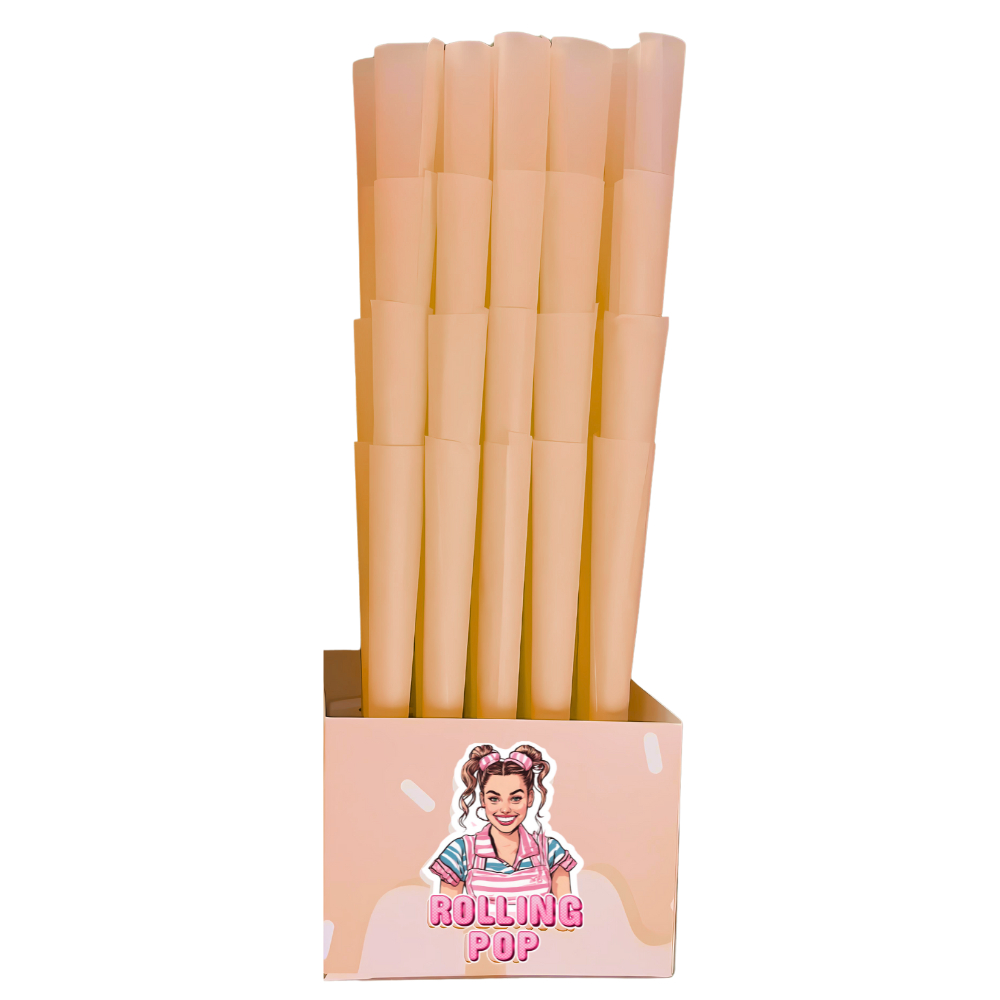 Rolling Pop  กระดาษโรลพันสำเร็จ โรลสำเร็จ กระดาษพันสำเร็จ pre rolled cone  ยกกล่อง 100ชิ้น กระดาษโรลพร้อมกรอง natural100