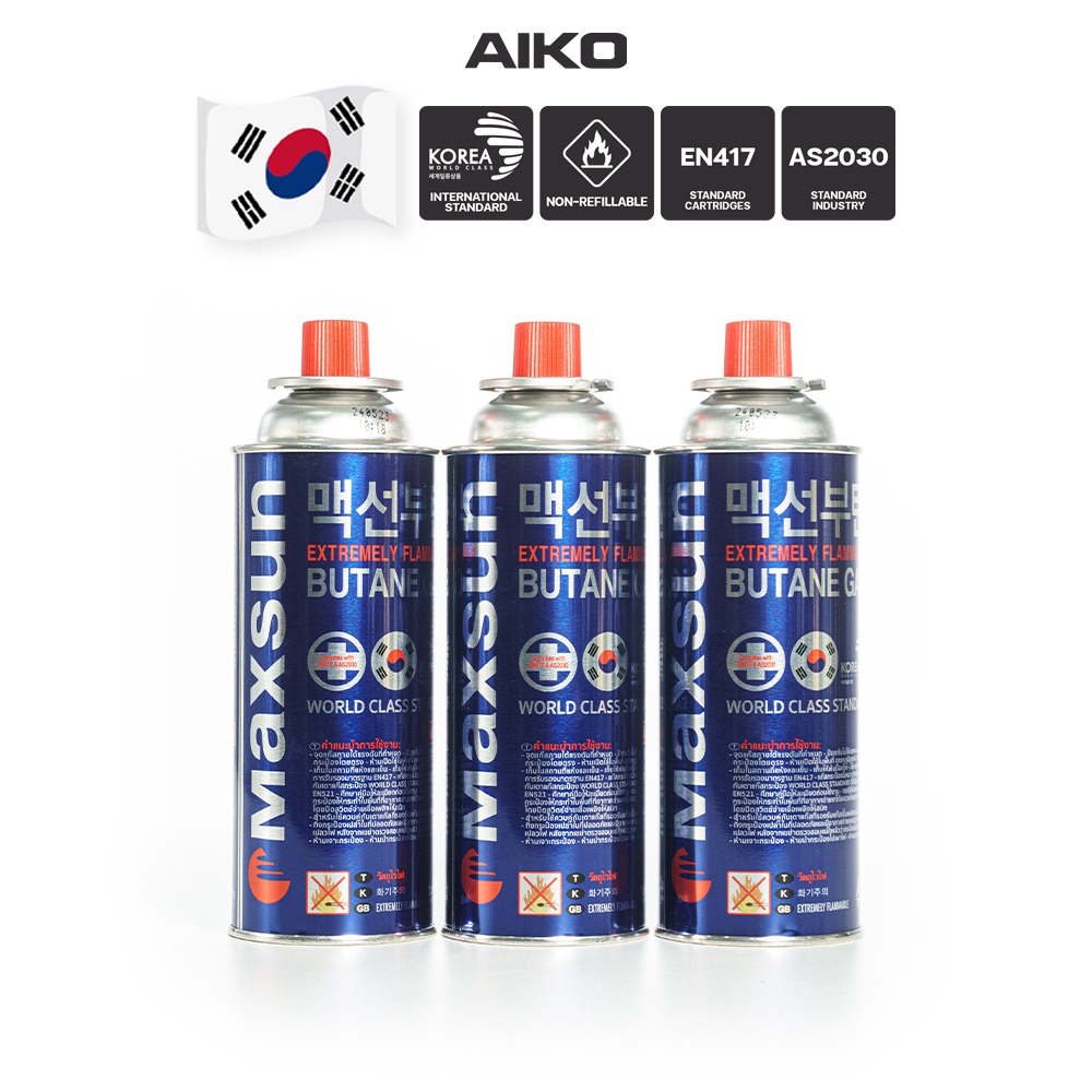 MAXSUN MSF-3P  แก๊สกระป๋อง แพ็คสาม ผลิตและนำเข้าจากเกาหลี แก๊ส แก๊สกระป๋อง gas