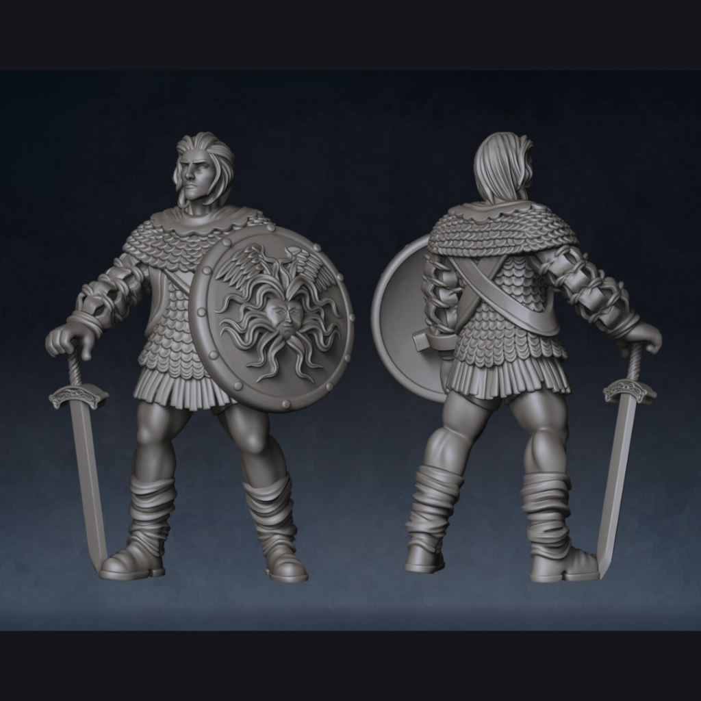 Champion Hero - Humanoid Human / 28mm scale 3D printed miniature RPM
