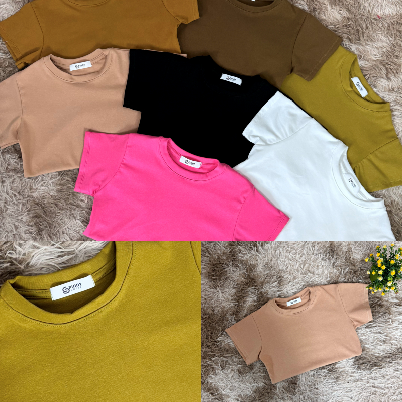 เสื้อยืดรัดรูป ผ้ายูนิโคล่ เสื้อยืดแขนสั้นคอกลม BASIC TSHIRT ผ้ายืดตามตัว งานฮิต พร้อมส่งทุกสีจ้า รุ