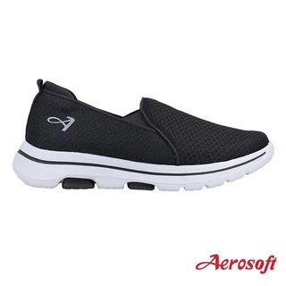 Aerosoft (แอโร่ซอฟ) รองเท้าผ้าใบผู้หญิง ผู้ชาย เพื่อสุขภาพ ผ้าใบสีดำ รุ่น EURO C2 (SN9221)