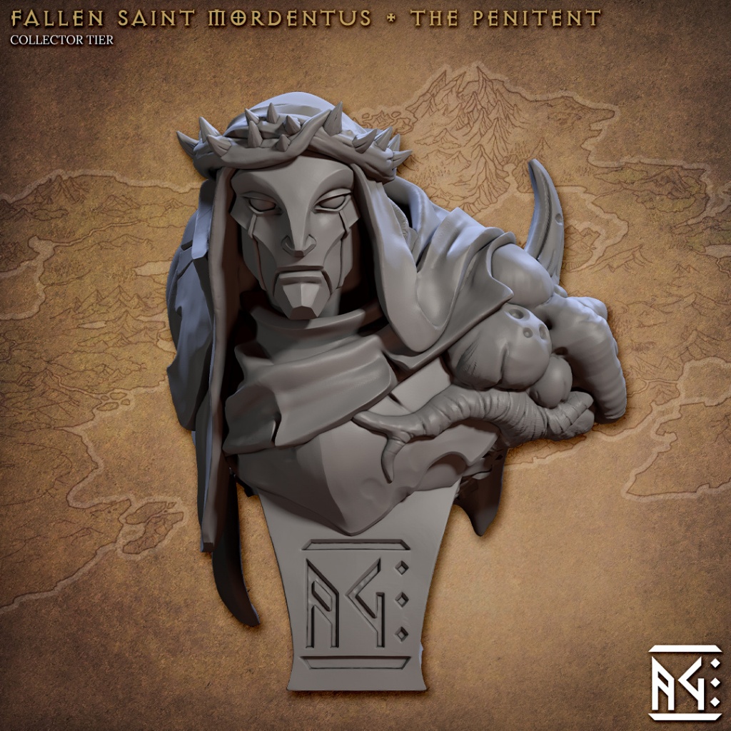 Fallen Saint Mordentus (Bust) - Rodburg Cultists of Melmora - Humanoid / 3D printed mini bust ATG