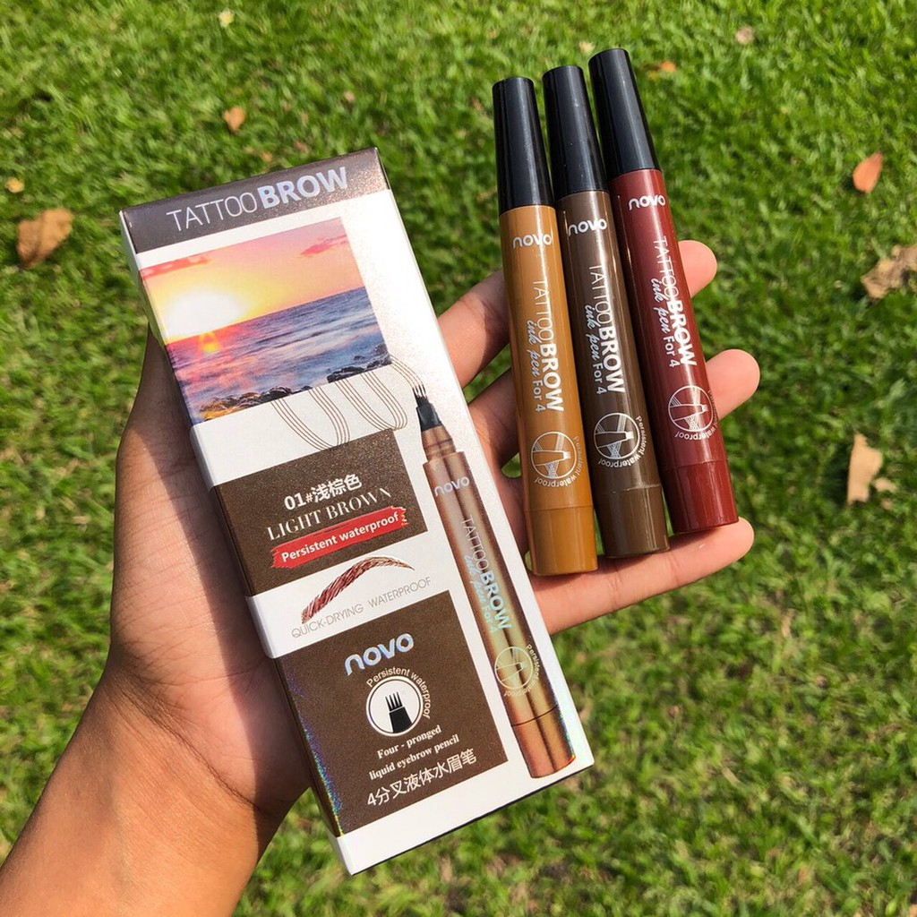 ยอดฮิต โนโว่ Novo Tattoo Brow Tint My 4 - Tip Brow หัวแปรง 4 แฉก