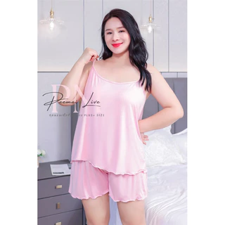 PEEMAI LIVE ชุดนอนสาวอวบ(Size 3XL ใส่ได้ถึง90 kg) 👑ผ้ายืดนิ่มมากใส่สบาย SET-88