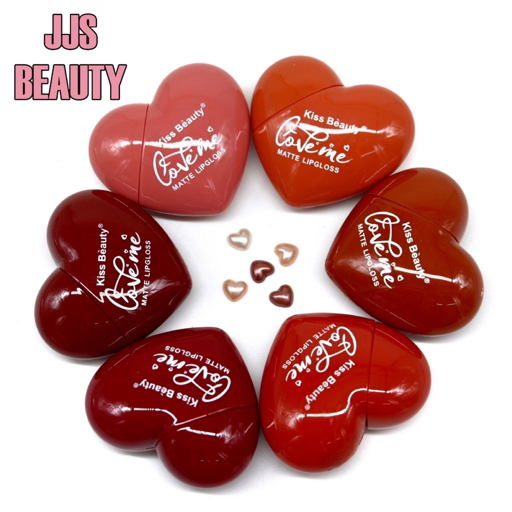 Kiss Beauty Love Me Matte Color LipGloss ลิควิดลิปแมทต์ เซตหัวใจ เนื้อนุ่มลื่น กลบสีริมฝีปากแนบสนิท