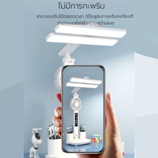 MECI โคมไฟตั้งโต๊ะ LED 2 หัว มีประสิทธิภาพเพื่อปกป้องสายตาสั้น จอแสดงผลอัจฉริยะ โคมไฟอ่านหนังสือ