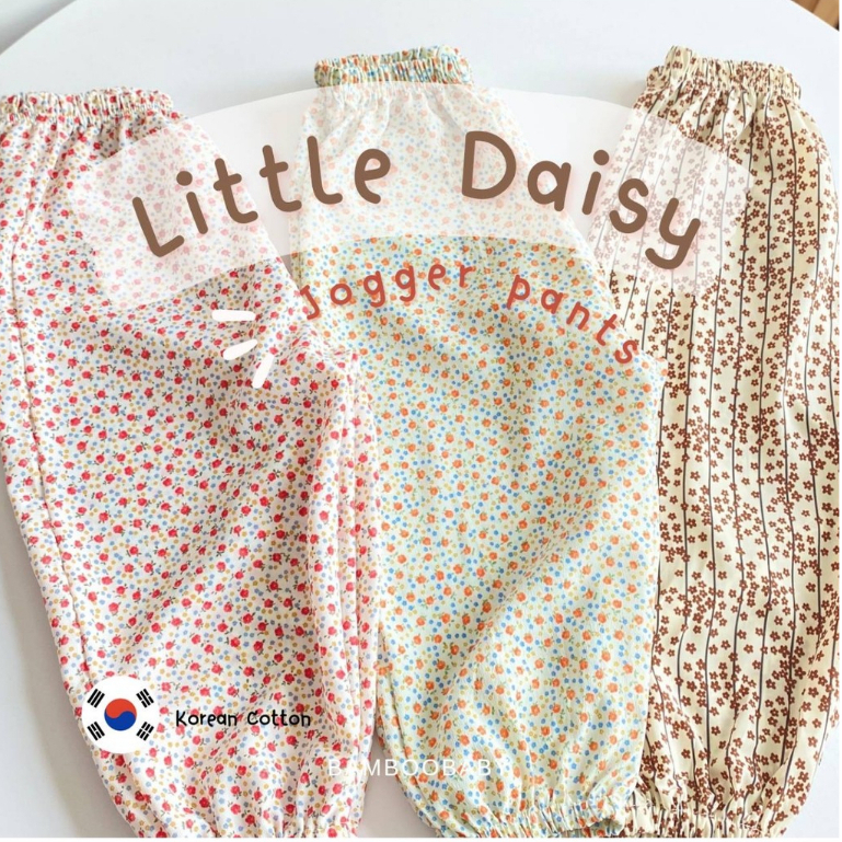 Cali กางเกงขายาวจั๊ม ผ้าคอตตอนเกาหลี สำหรับเด็กผู้หญิง