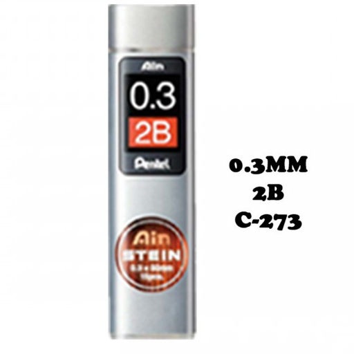 Pentel ไส้ดินสอกด เพนเทล Ain STEIN 0.3 มม.รุ่น C273-HB, 2B
