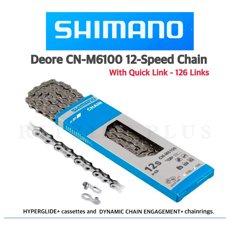 (ของแท้บริษัท) โซ่จักรยาน Shimano CN-M6100 12speed Deore Chain, 126 Links
