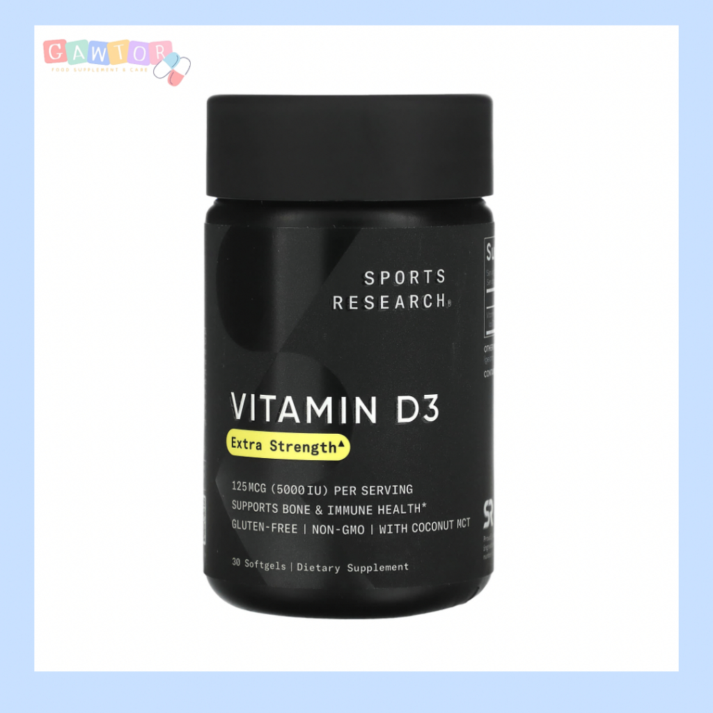 วิตามินดี 3 ( Vitamin D, D3, D-3 ) ชนิดเม็ด California, Sports Research, Century