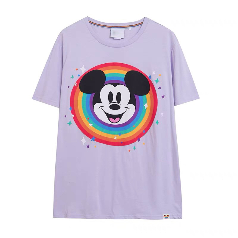 เสื้อยืดมิคกี้  🏳️‍🌈Disney Pride collection 🏳️‍🌈 สีม่วงอ่อน LGBTQ+  (TS310)