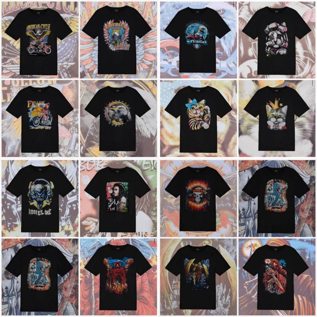 เสื้อยืดลายวินเทจ เสื้อมือ1เสื้อผู้ใหญ่
