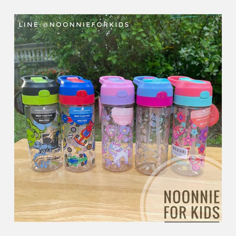 ขวดน้ำเด็ก แบบสเปรย์ได้  Smiggle Hali Junior Flip Top Spritz Plastic Drink Bottle 440Ml