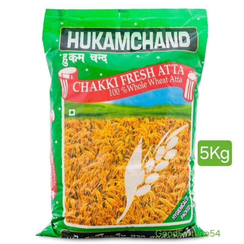 Hukamchand Wholewheat Flour Atta 5kgs - แป้งทำโรตีโฮลวีท Hukamchand (5โล)
