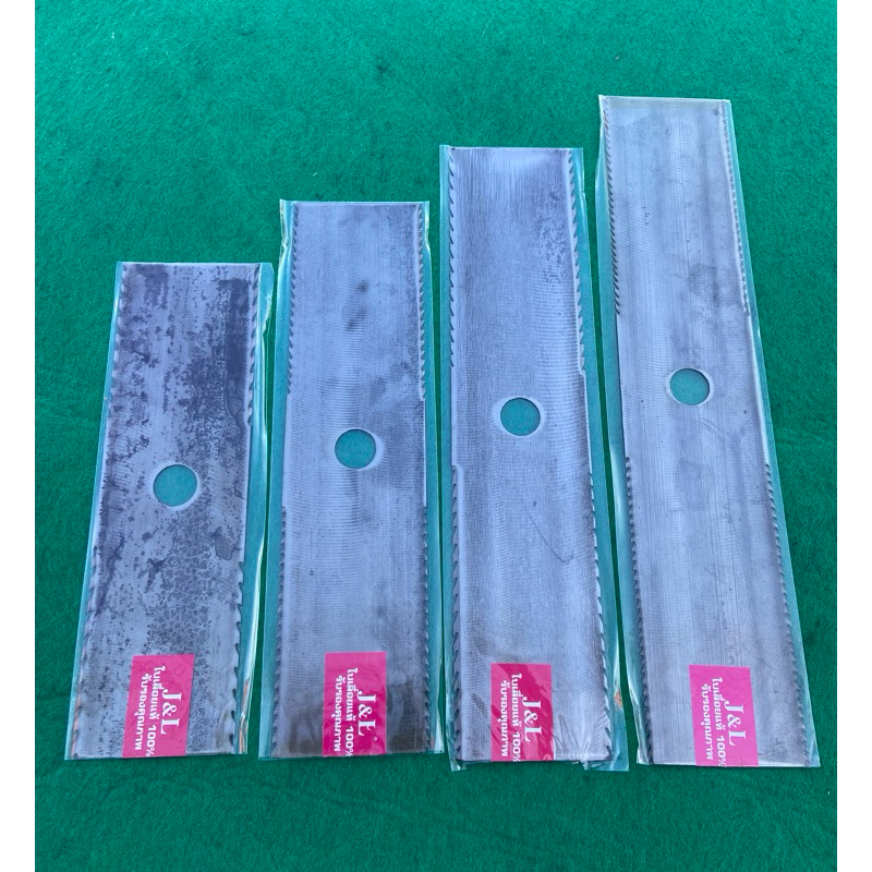 ใบตัดหญ้า ตราJ&L แบบมีฟัน มีขนาด12“ 14” 16“ 18”ใบมีดทำจากเหล็กใบเลื่อยแท้ใบมีดมีความคมทนแข็งแรงใช้สำหรับเครื่องสะพายบ่า