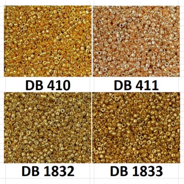 Delica 11/0 สีทอง ทรงกระบอก ลูกปัดแก้ว  Miyuki เม็ดบีด Beads
