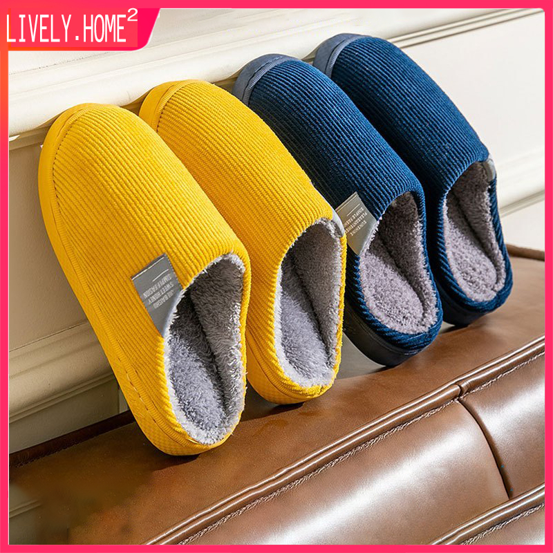 รองเท้าใส่ในบ้าน ผ้ากำมะหยี่ รองเท้าใส่เดินในบ้าน กันลื่น slipper สลิปเปอร์ สีพื้น รองเท้าแตะ สําหรับผู้หญิง และผู้ชาย