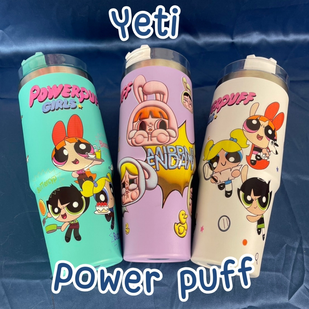 แก้วPower Puff girls + แก้วลาบูบู้ลายน่ารักๆ เป็นสแตนเลสแท้ 900ml พร้อมส่ง