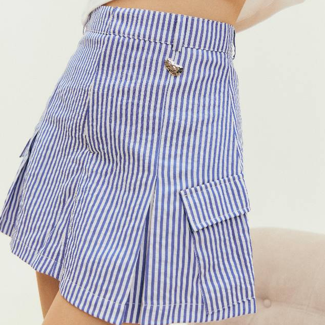 Stripe Petite Skort กระโปรงกางเกงสั้นผ้าลาย Stripe