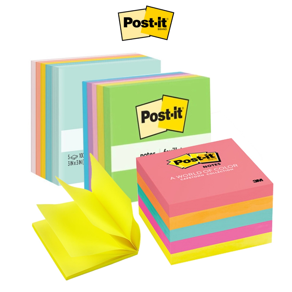 Post-it โพสอิท กระดาษโน๊ตกาวในตัว 654-5 (3x3 นิ้ว) 500 แผ่น 3M Post it Sticky Note กระดาษโพสอิท [S24