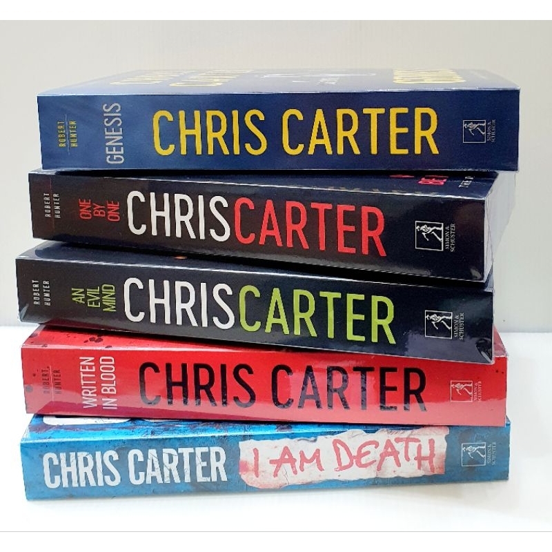 Chris Carter book (Robert Hunter Series) "I am death/One by one/An Evil mind/Written in blood/Genesi